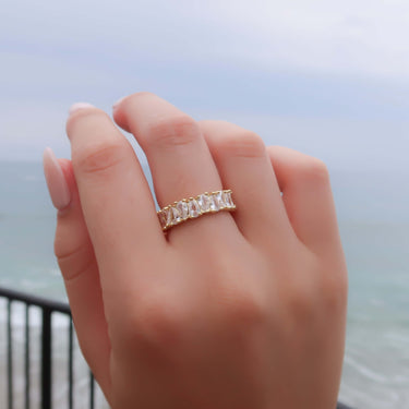 Gold CZ Stone Ring